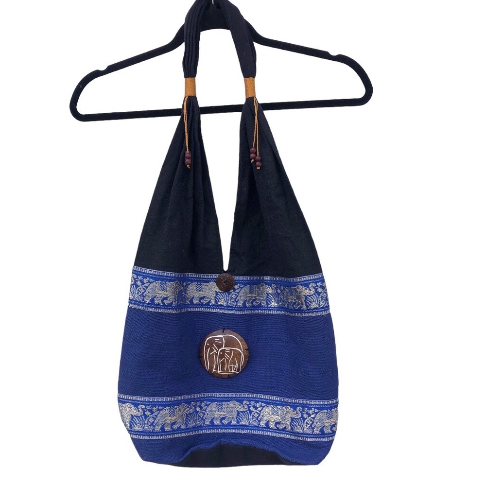 Boho elephant embroidered Indian bag purse